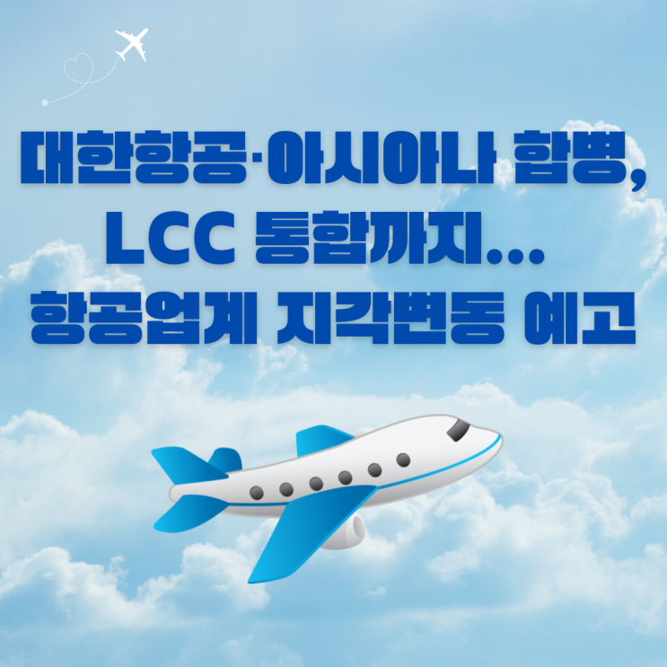  대한항공·아시아나 합병, LCC 통합까지... 항공업계 지각변동 예고