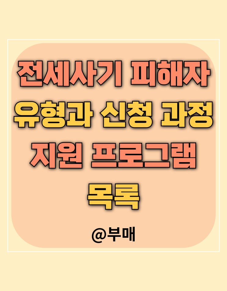  전세사기 피해자 신청 및 유형별 지원 프로그램