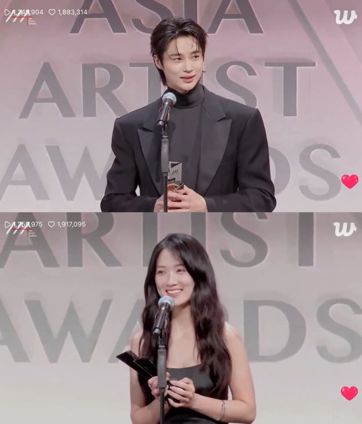  선재와 임솔의 "7개월 만의" 설렘 폭발 재회: 변우석 & 김혜윤 2024 AAA 시상식 패션