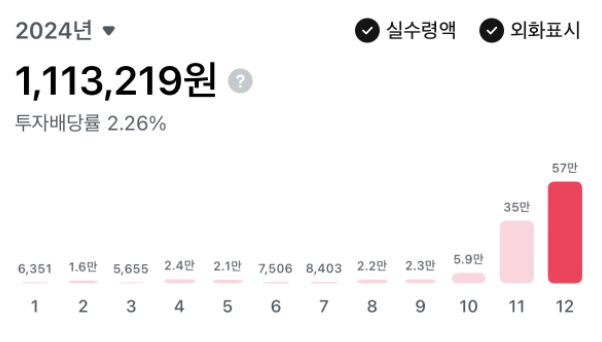  30대 여성 직장인, 2024년 배당금 결산! 생각지도 못하게 달성해버린 월배당 50만원