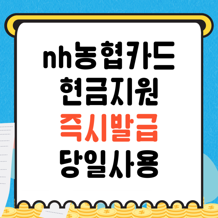 <b>NH 농협</b> 신용카드 추천 및 즉시 발급 방법