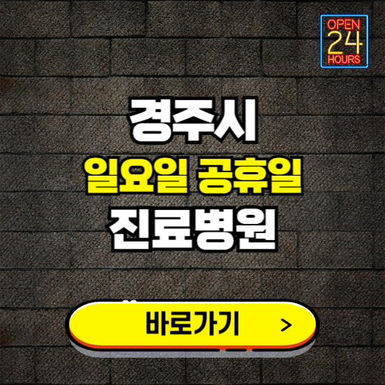 경주시 일요일 진료 가능한 병원 찾기 | 24시 야간 심야 응급진료 문여는곳