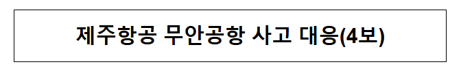 제주항공 무안공항 사고 대응(4보) 제주항공 무안공항 사고 대응(4보)