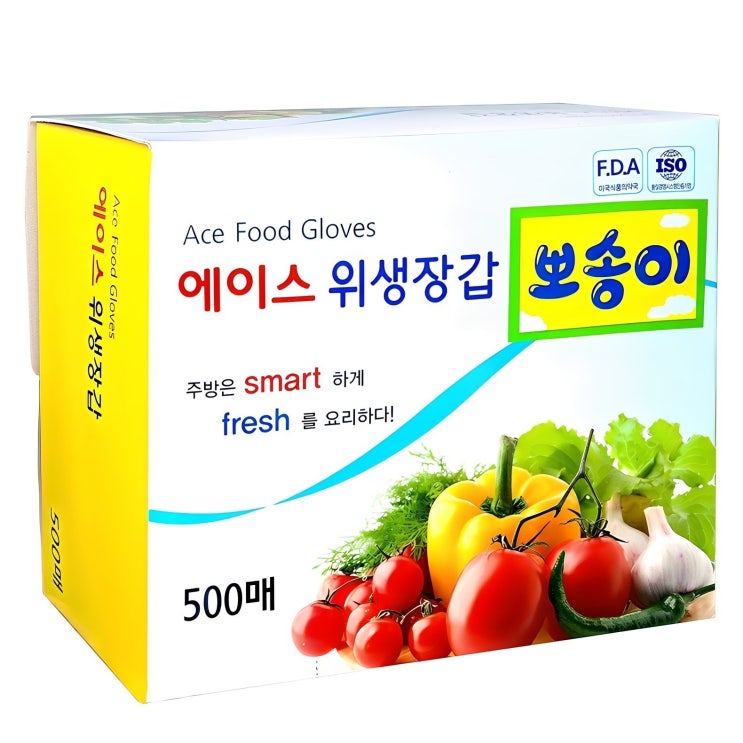  에이스 뽀송이 위생장갑 500매, 500개, 1개