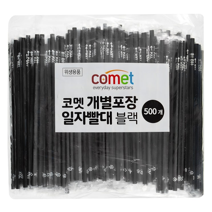  코멧 개별포장 일자빨대, 500개, 1개