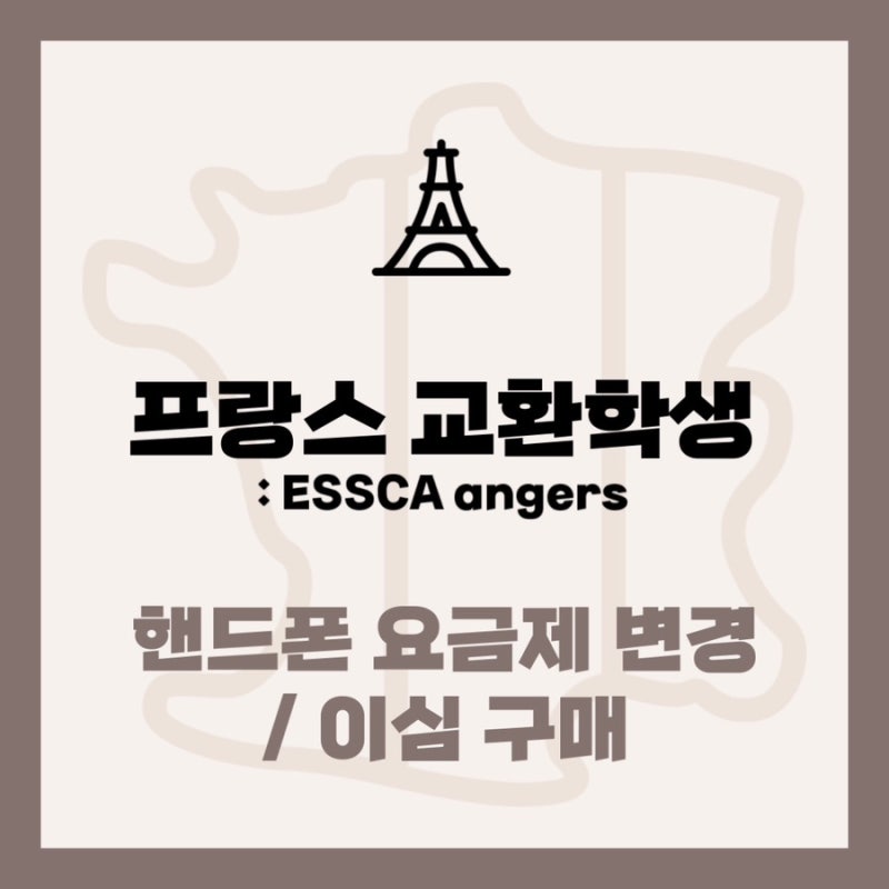 [프랑스 교환학생] 준비과정 8. 핸드폰 요금제 변경/이심 구매(유심통)