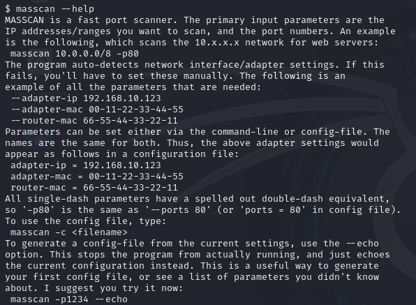  Kali Linux HOST 분석 툴 'masscan' v0.2