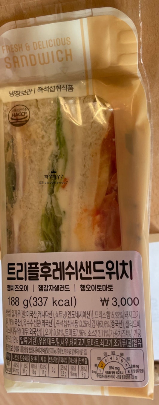  gs편의점 샌드위치 트리플후레쉬샌드위치 끝까지 알찬지 아닌지 내부 사진 ( feat. 추천 비추천? )