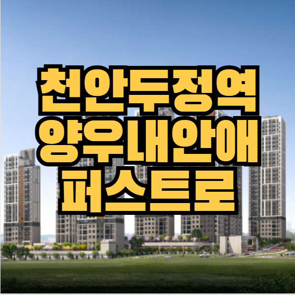  천안두정역 양우내안애 퍼스트로 아파트 공급분석