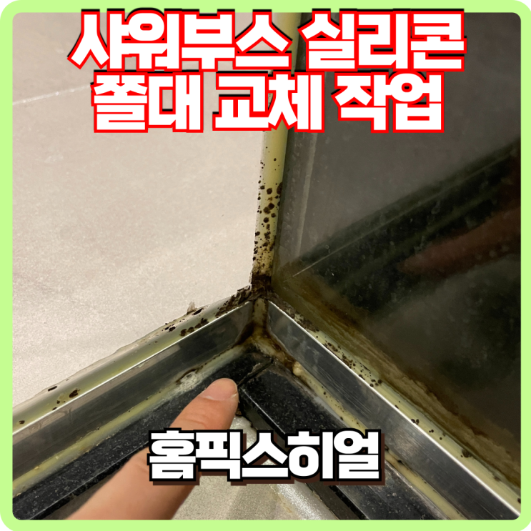  곰팡이 핀 샤워부스 실리콘 교체 후기