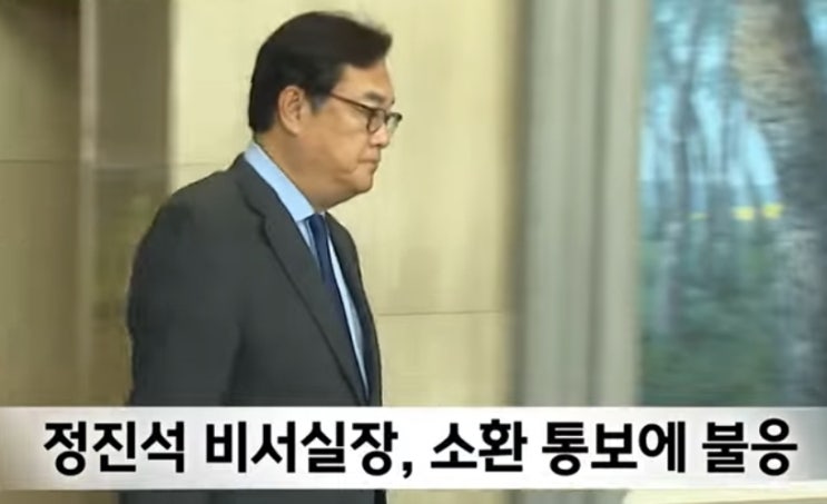 내란 방조 혐의 "<b>정진석 비서실장</b> 경찰 <b>조사</b> 불출석"
