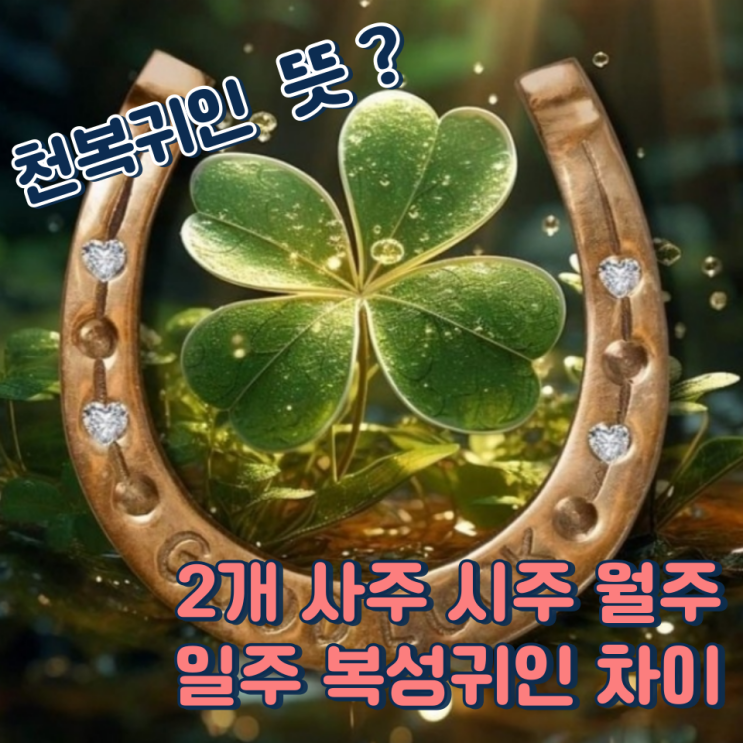 천복귀인 뜻 2개 사주 시주 월주 일주 복성귀인 차이