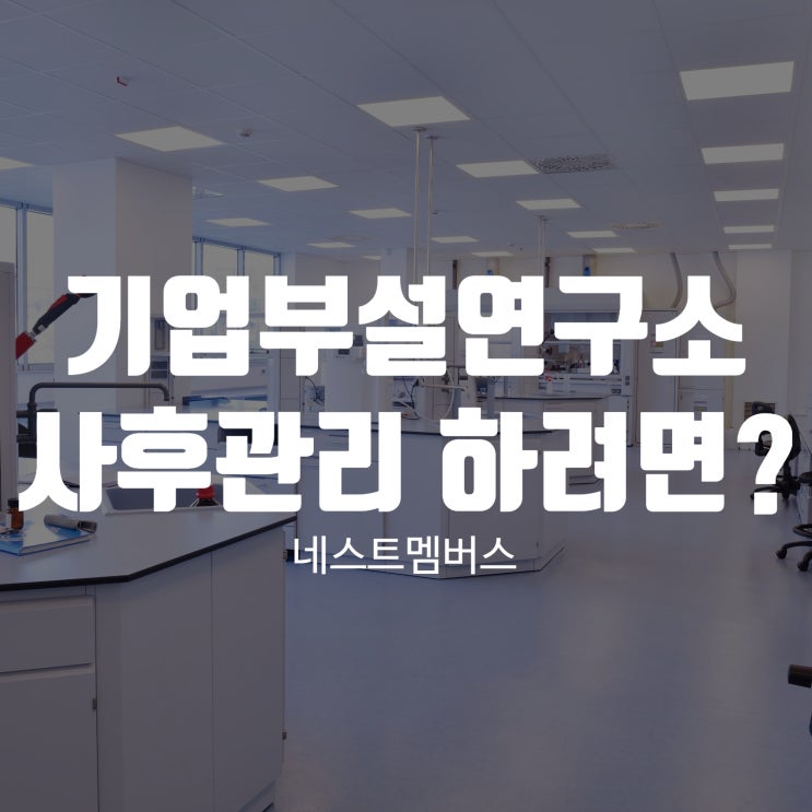  기업부설연구소 사후관리 신경 쓰셔야 합니다
