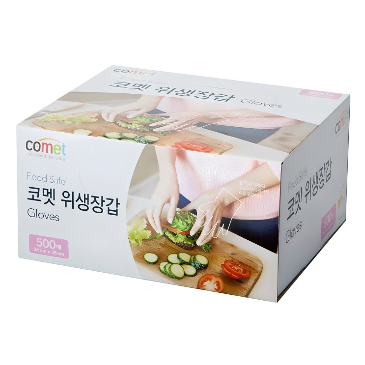  코멧 도톰한 엠보싱 위생장갑 500매, 500개, 1개