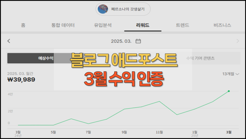 역대 최고치 경신한 3월 애드포스트 수익 인증