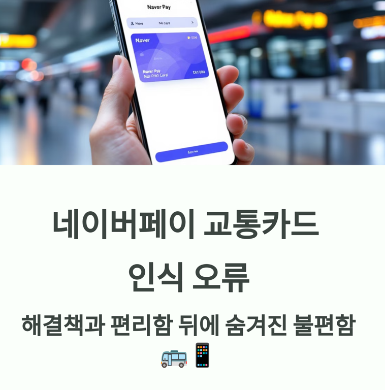 네이버페이 교통카드 인식 오류 해결 후기, 불편함은 감수??