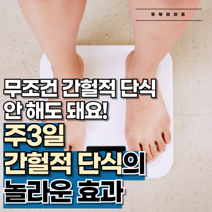  무조건 간헐적 단식 안 해도 돼요! 주3일 간헐적 단식의 놀라운 효과