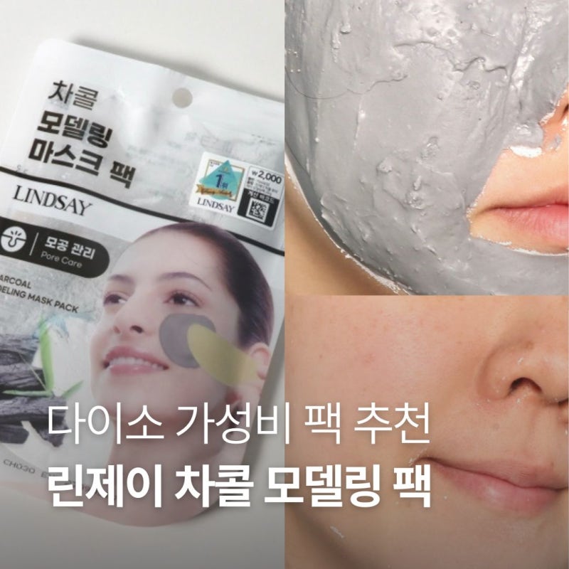 다이소 린제이 차콜 모델링팩 모공 쫀쫀하게 정리되는 가성비 팩 추천!