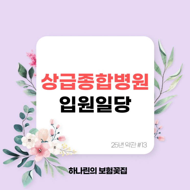  하나린 약관#13 - 상급종합병원 1인실 2인실 3인실 상해 질병 입원일당 보장예시 가입금액 남자 여자 보험료 비교 추천 전국 명단 김유빈 설계사