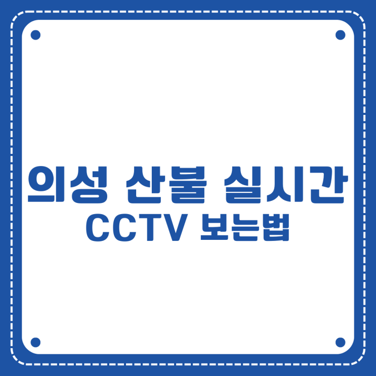  의성 산불 실시간 현황 보는 법 - 전국 산불 cctv 바로가기