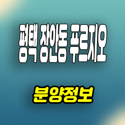  평택 장안동 대우건설 푸르지오 브레인시티 미분양아파트 분양조건