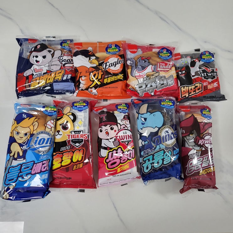  [내돈내산]띠부띠부씰을 사면 빵을 준다?'삼립 KBO빵 (크보빵)'9종 스티커 챙긴 후 빵 버리지 않고 먹어본 맛 영양성분 상세후기.
