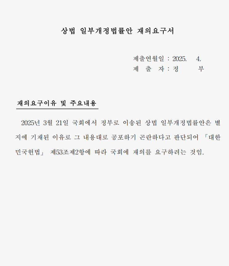 <b>한덕수 권한 대행</b>이 거부한 상법개정이 중요한 이유