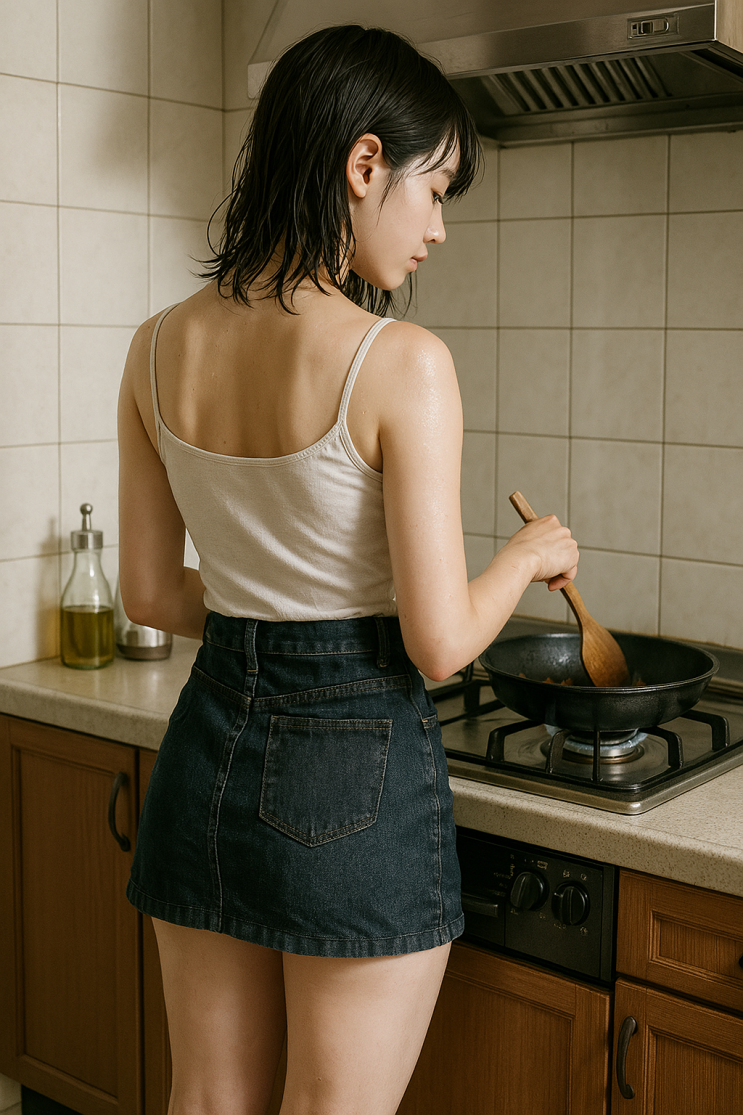  요리하는 소녀 일러스트 모음