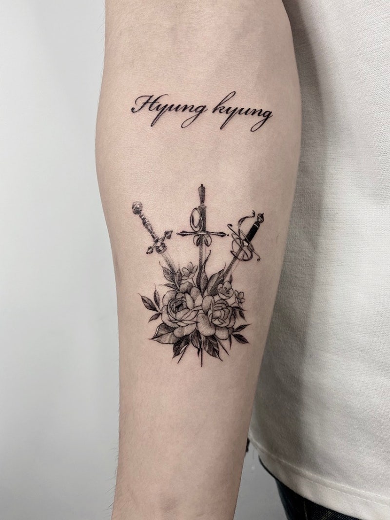 여자팔타투 검타투 꽃타투 레터링타투 팔타투 홍대타투 : 네이버 블로그, image size:800x1066