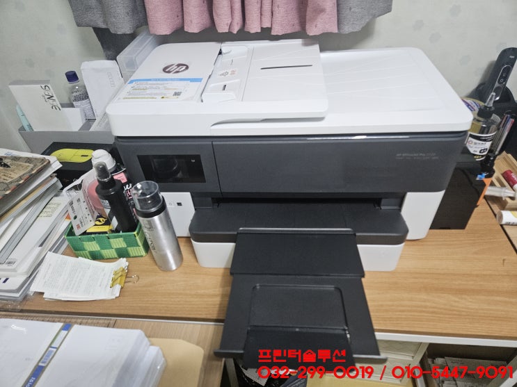  부천 상동 프린터 수리 AS, HP7720 HP7740 무한잉크프린터 잉크공급 장애 헤드잉크 부족으로 인쇄않됨 증상 출장수리