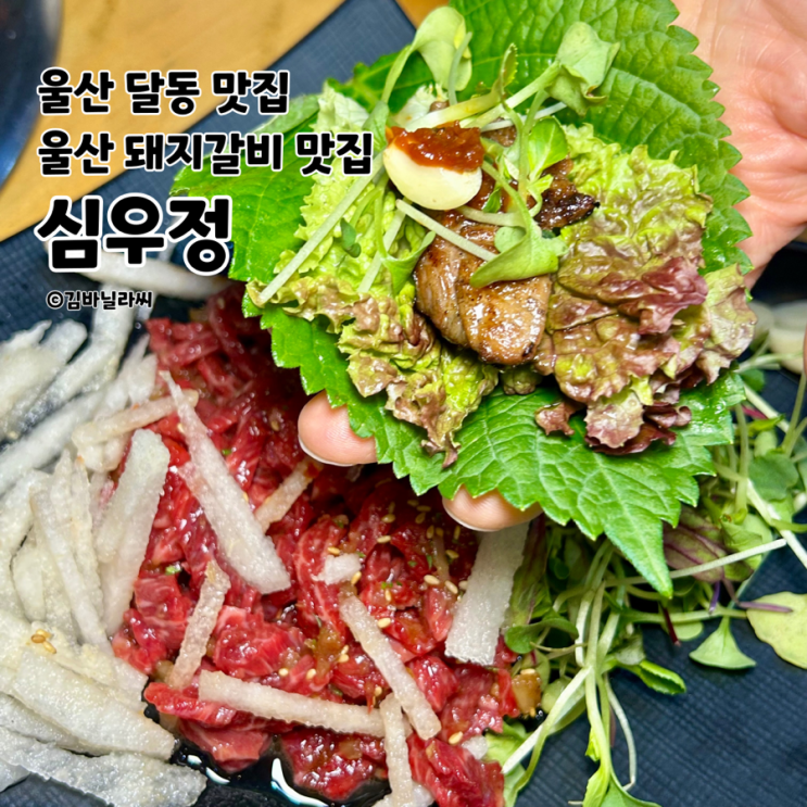  울산 달동 맛집 심우정 놀이방 돼지갈비 육회 가족 외식 추천 고기집
