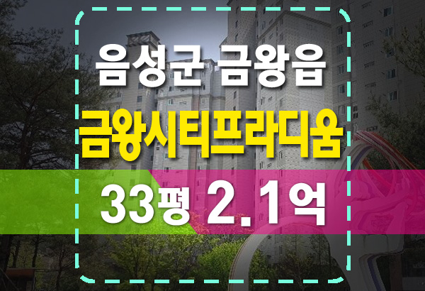  음성금왕시티프라디움 33평 2.1억 낙찰가능? 시세보다 싸게 사는 법