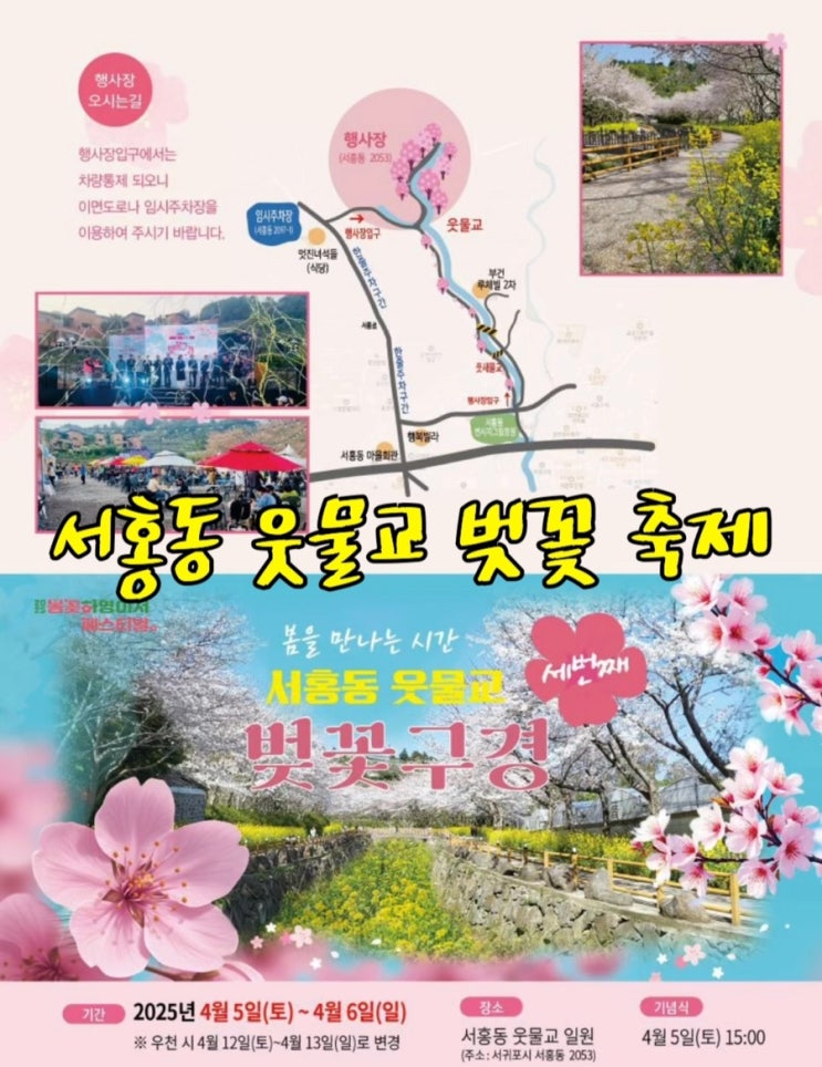  서귀포 벚꽃 축제 웃물교 벚꽃축제 서홍동 벚꽃축제