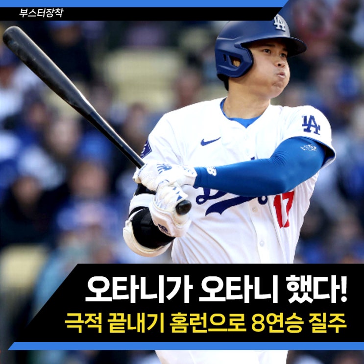 " <b>오타니</b> 극적 <b>끝내기 홈런</b>으로 <b>다저스 8연승</b> 질주