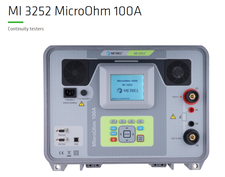  밀리옴미터 저저항계 100A METREL MI-3252 리뷰: 전문가용 고정밀 측정기 추천