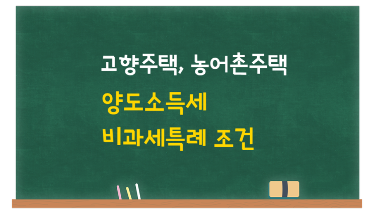  농어촌주택, 고향주택 양도세 비과세특례 조건