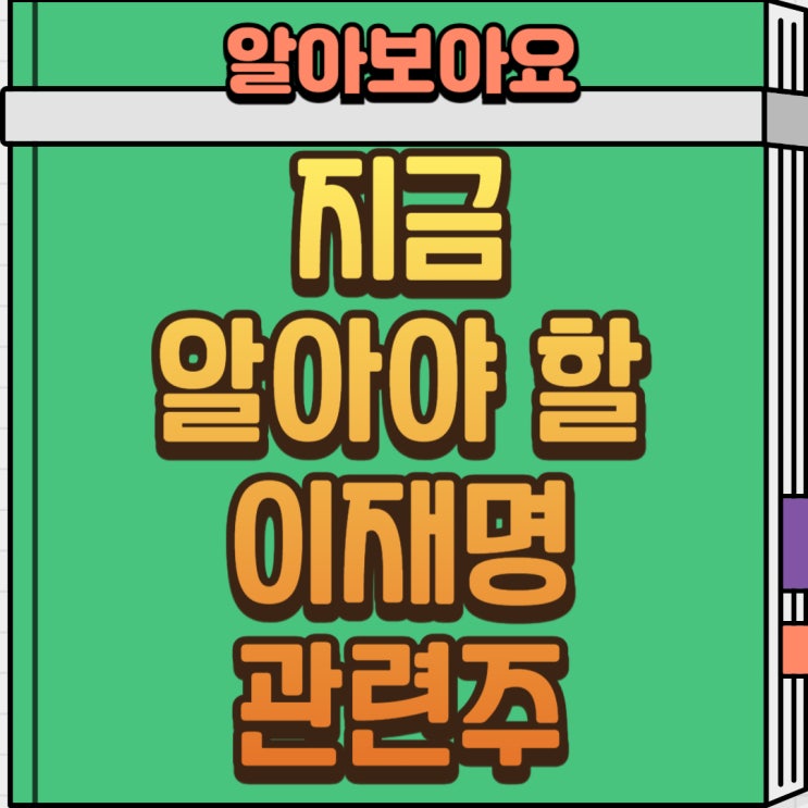  이재명 관련주식, 지금 주목해야 할 이유!:이재명 테마주/대장주 정리