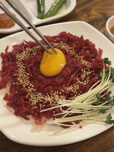  광장시장 별미 통큰누이네 육회빈대떡 내돈내산 찐후기