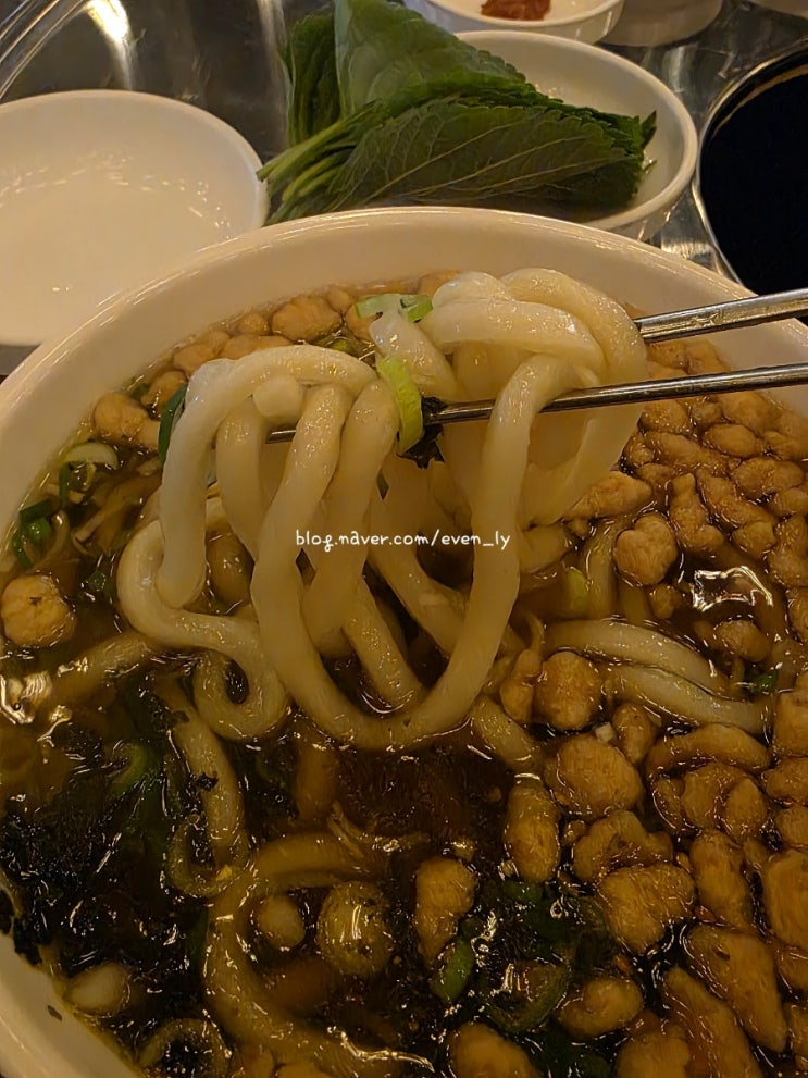  사상 맛집 숯불닭다리살 구이와 심야우동으로 푸파한 하단끝집 사상점