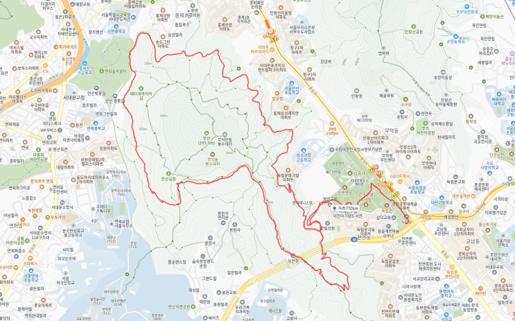  비 내리는 안산자락길 산책