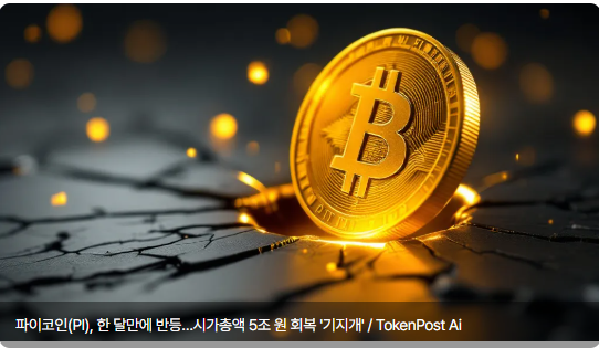  파이코인(PI), 한 달만에 반등…시가총액 5조 원 회복 '기지개'