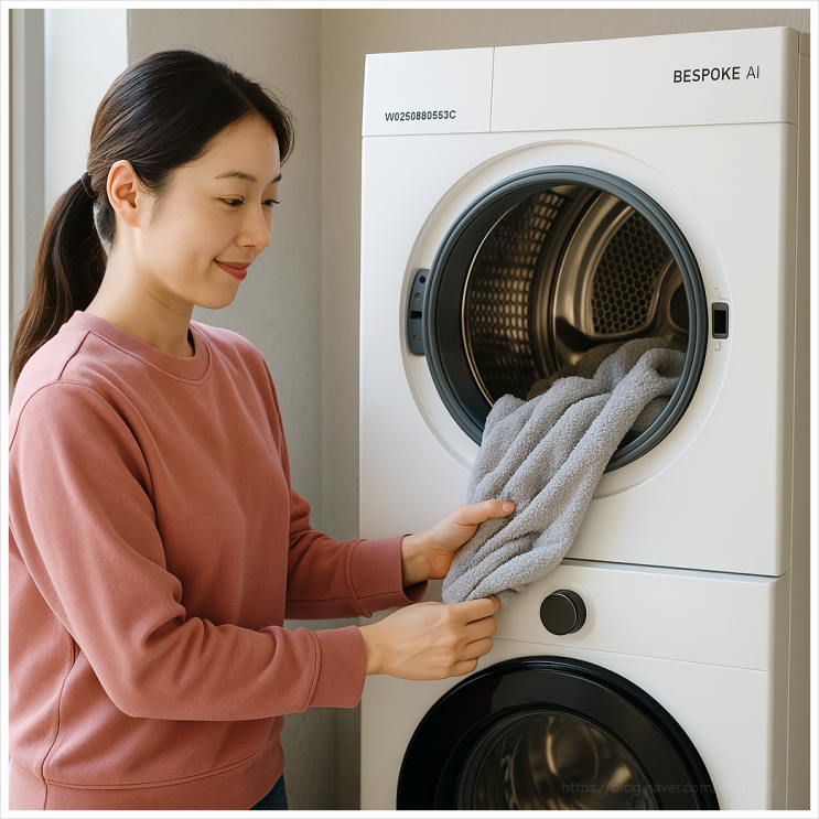 세탁기랑 건조기 따로 살 필요 없을까봐요 삼성 AI 콤보 WD25DB8695BC 가격비교 후기