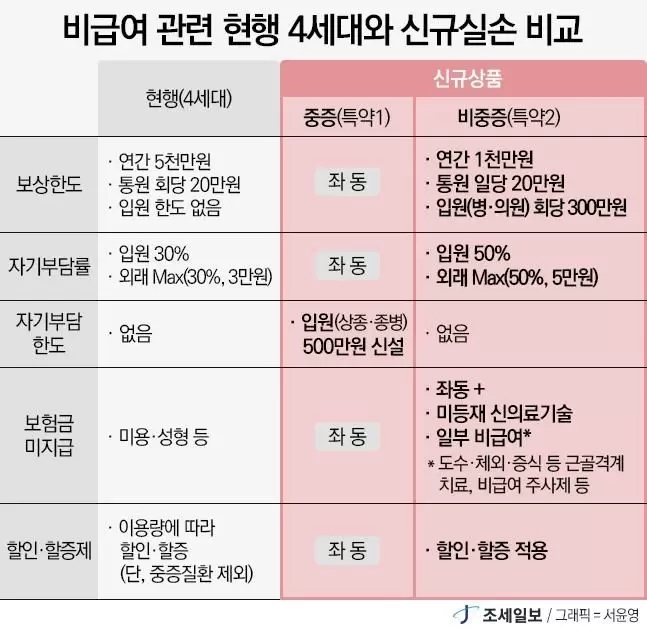 5세대 실손보험, 보험료 인하에 비급여 치료 제외...반응 냉담한 이유는? 5세대 실손보험, 보험료 인하에 비급여 치료 제외...반응 냉담한 이유는?