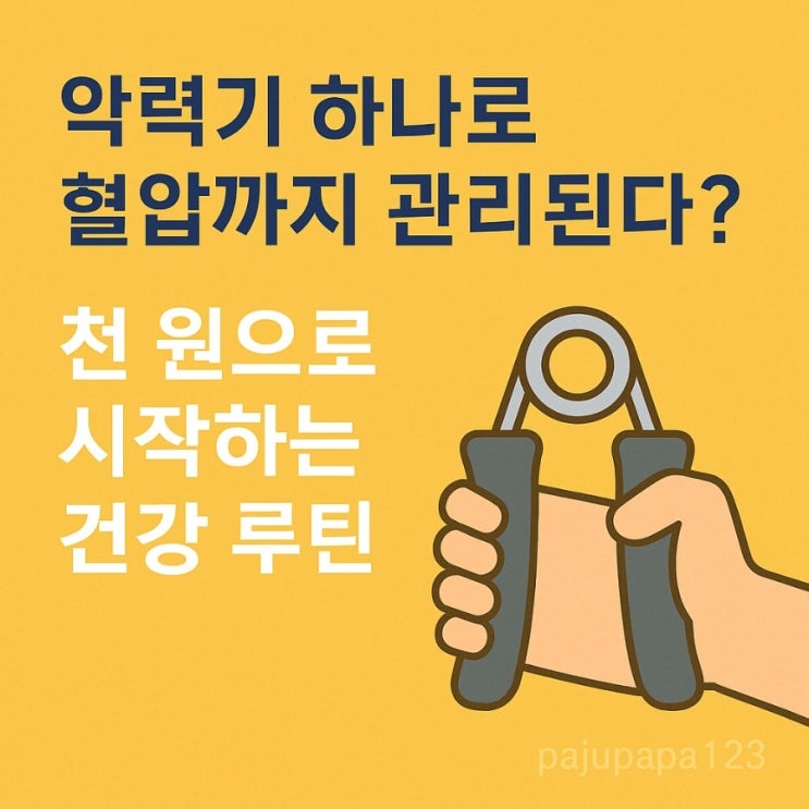 고혈압 관리 악력기로  관리하기 악력기효능– 어릴 때 몰랐던 어른들이 악력기를 하는 이유