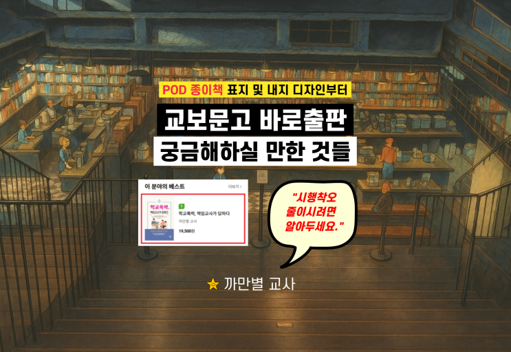  교보문고 바로출판 POD 종이책 출간 방법, 디자인 추천