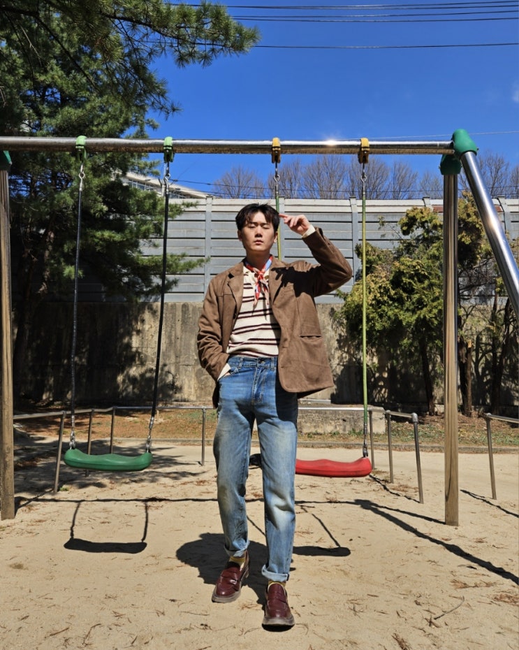  데님 팬츠 맛집 펜필드 1975 워시드 셀비지 테이퍼드 진 제품 정보 및 착용 코디