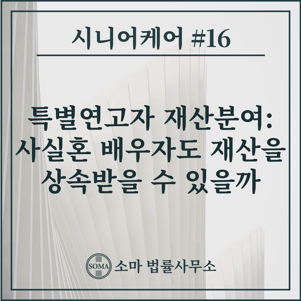  특별연고자 재산분여: 사실혼 배우자도 재산을 상속받을 수 있을까