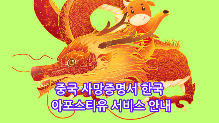  중국 사망증명서 한국 아포스티유 서비스 안내