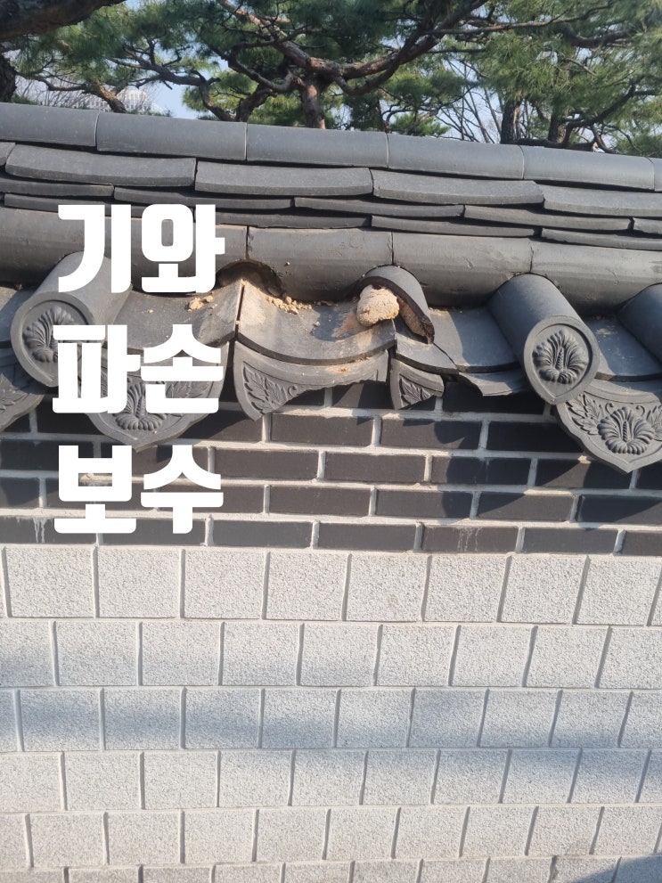  깨진 기와 부속 여와 여막새 부막새 작고 보수 수리 시공 업체 비용