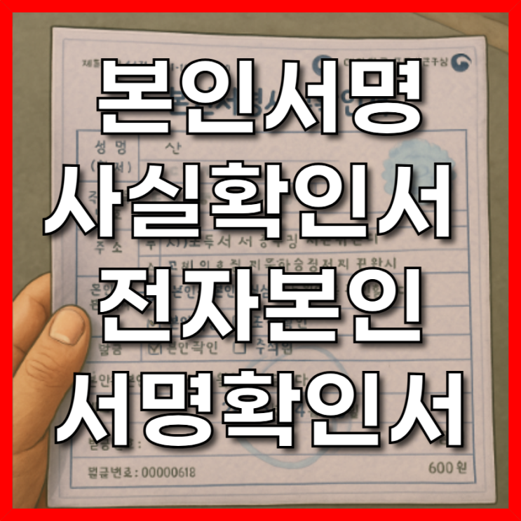  본인서명사실확인서 전자본인서명확인서 인터넷 발급방법 및 인감증명서 대체 사용법